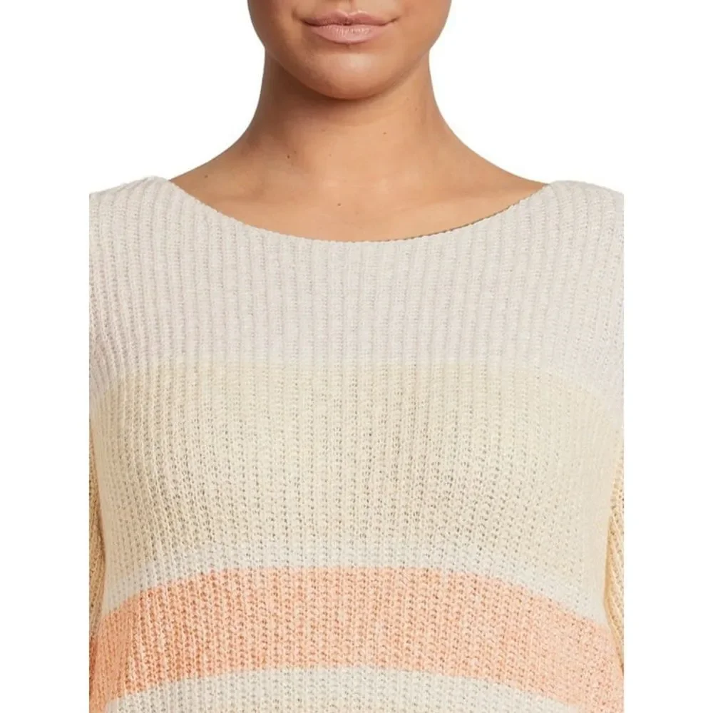 Heart N' Crush Women's Plus Size Boatneck Colorblocked Cozy Sweater - Picture 3 of 6